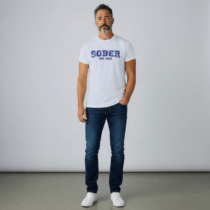 Men's Sober Est. Year T-Shirt w/ Personalized Sobriety Year