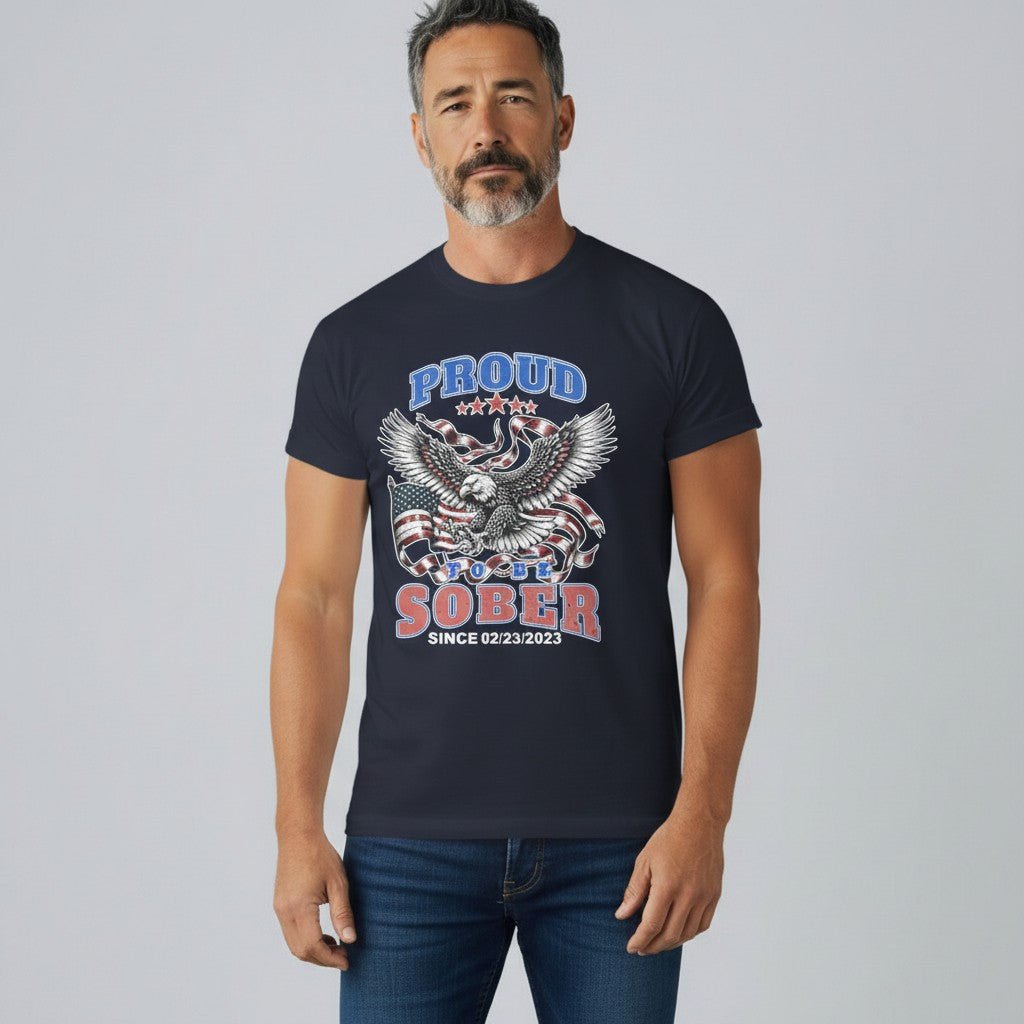 Sober T Shirt | Proud To Be Sober Tee with Personalized Date