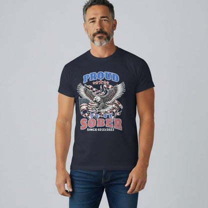 Sober T Shirt | Proud To Be Sober Tee with Personalized Date