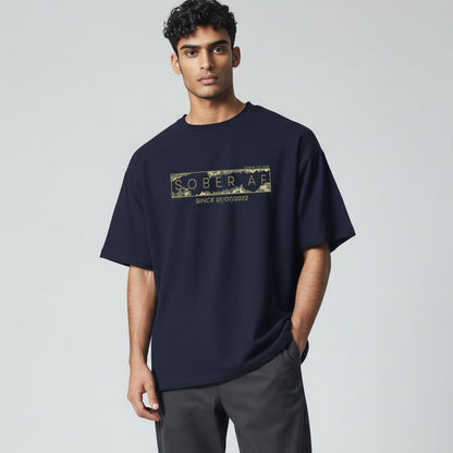 Sober T Shirt | Men’s Sober AF Camo Tee with Personalized Date