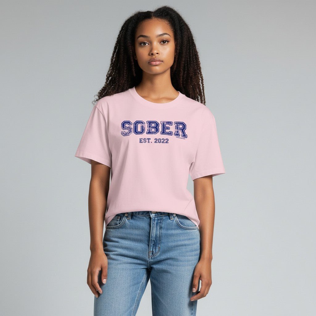 Sober   T   Shirt   |   Women's   Recovery   Is   Possible   Tee   with   Personalized   Sobriety   Date