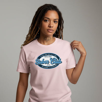 Sober Club Badge Sober T Shirt side view (view 16)