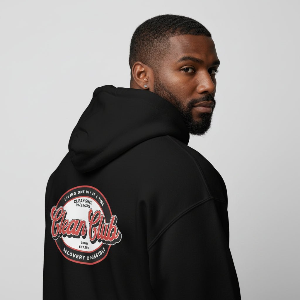 Clean Club Badge Unisex Zip Recovery Hoodie side view (view 6)