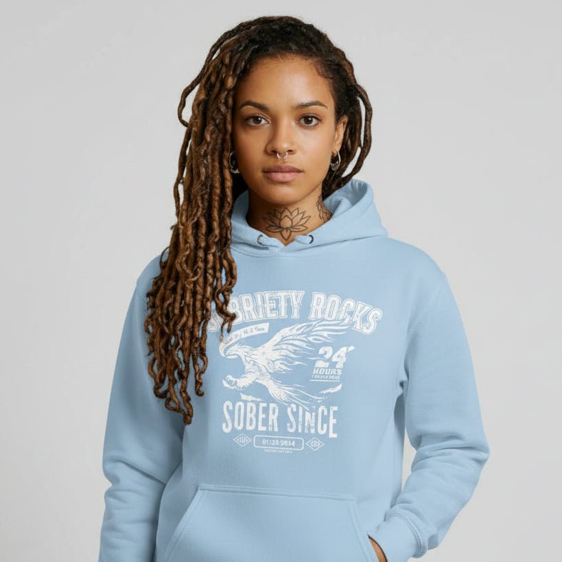 Sobriety Rocks | Women's Sober Since Hoodie with Custom Sobriety Date