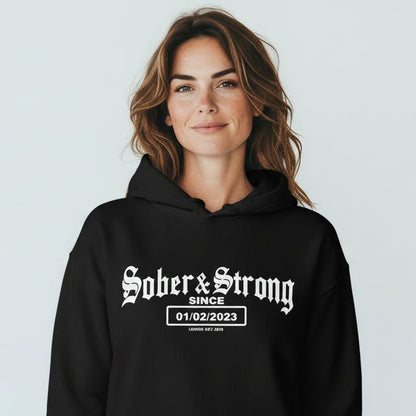 Recovery Hoodie | Unisex Old School Sober Hoodie with Custom Date