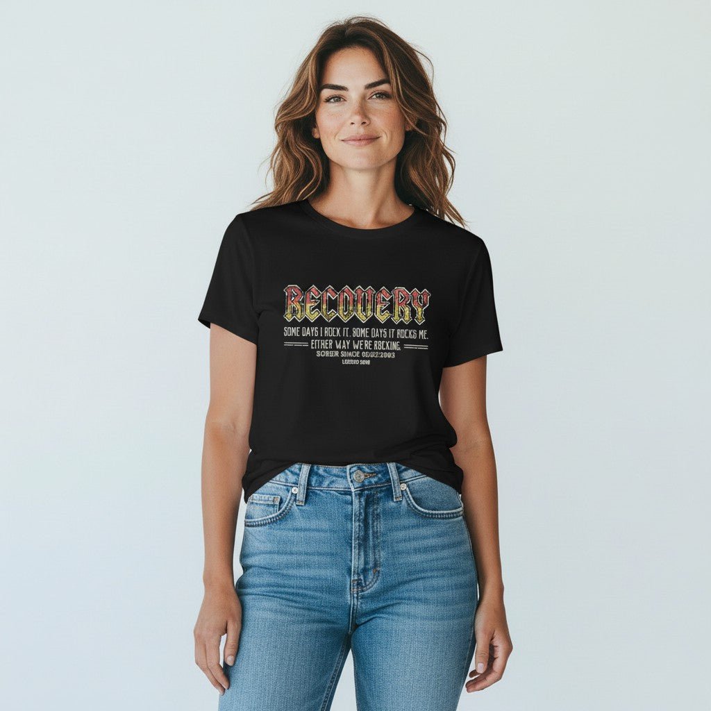 Recovery T-shirt | Women's Recovery Rock T-shirt with Personalized Date