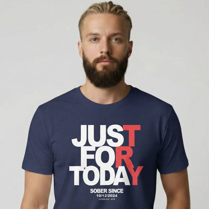 Men's Just Try For Today T-shirt with Custom Sobriety Date