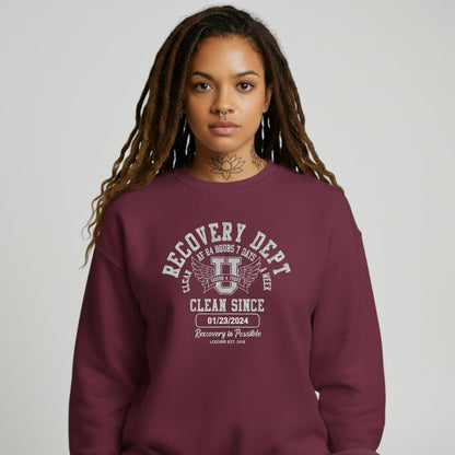 Clean Since Collegiate Recovery Hoodie back view (view 7)