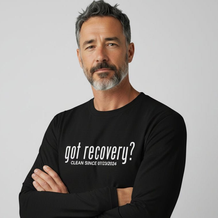 Got Recovery Long Sleeve Sober T Shirt lifestyle view (view 5)