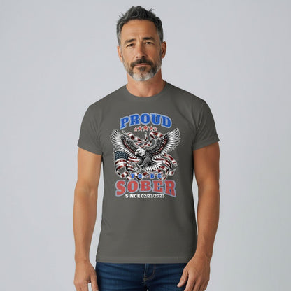 Sober T Shirt | Proud To Be Sober Tee with Personalized Date