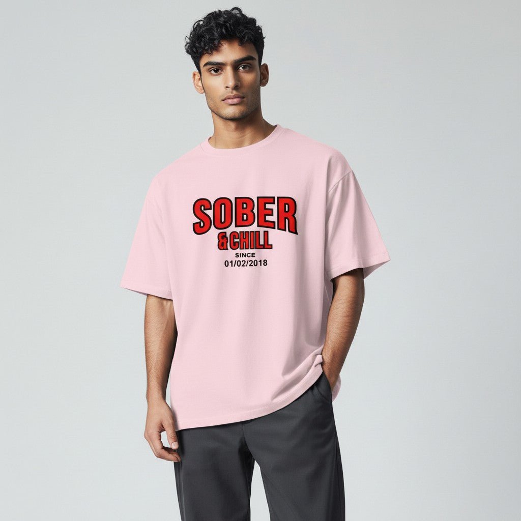 Sober and Chill Unisex T-Shirt w/ Personalized Sober Date