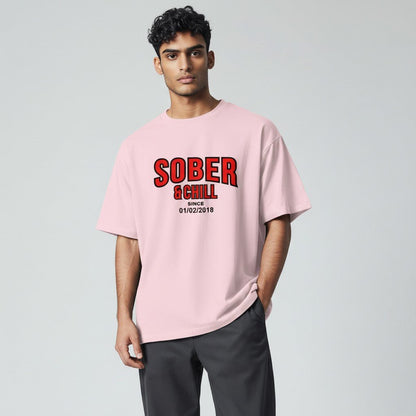 Sober and Chill Unisex T-Shirt w/ Personalized Sober Date