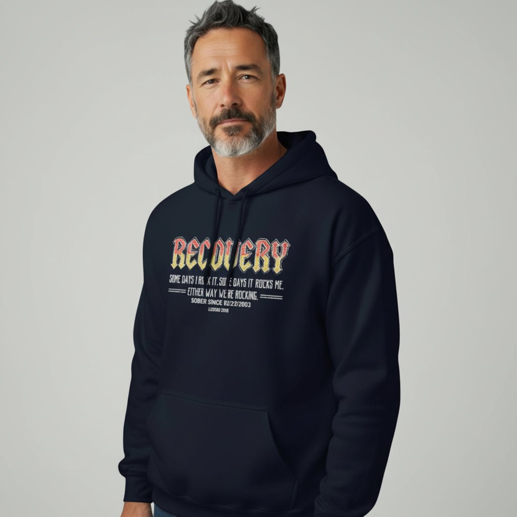 Recovery Hoodie | Men's Recovery Rock Hoodie with Personalized Date