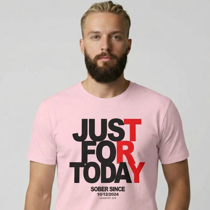 Men's Just Try For Today T-shirt with Custom Sobriety Date