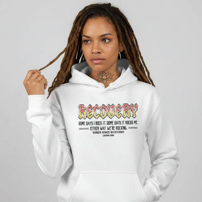 Recovery Hoodie | Women's Recovery Rock Hoodie with Personalized Date