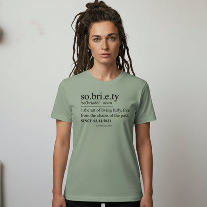 Sober T Shirt | Women's Sobriety Definition Tee with Custom Sober Date