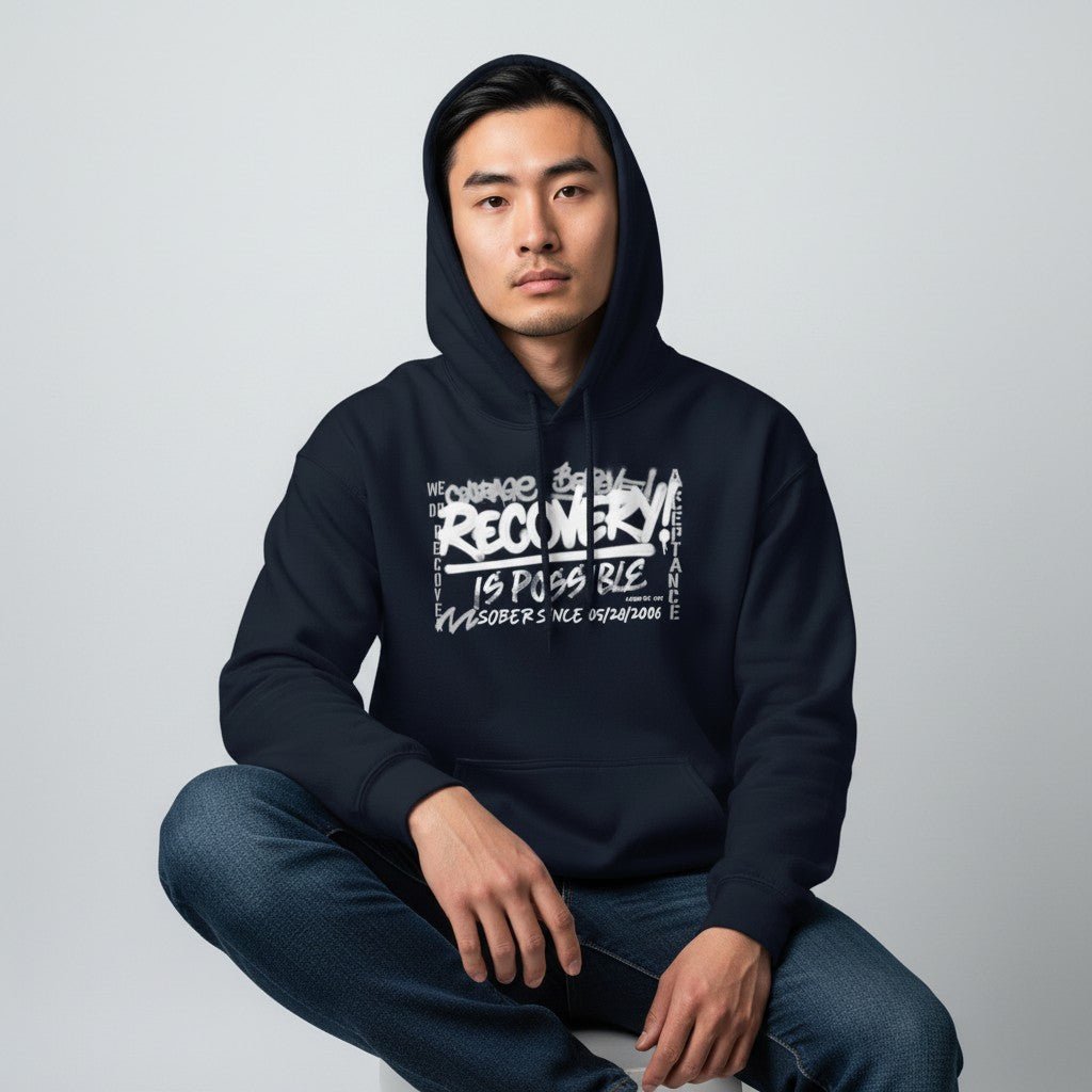 Recovery Hoodie | Men’s Recovery Is Possible Hoodie with Date