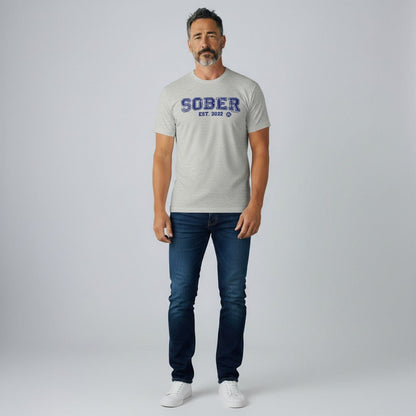 Men's Sober Est. Year T-Shirt w/ Personalized Sobriety Year