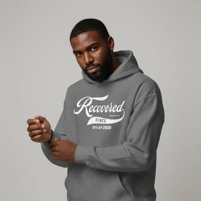 Men's Recovered Since Hoodie w/ Personalized Recovered Date