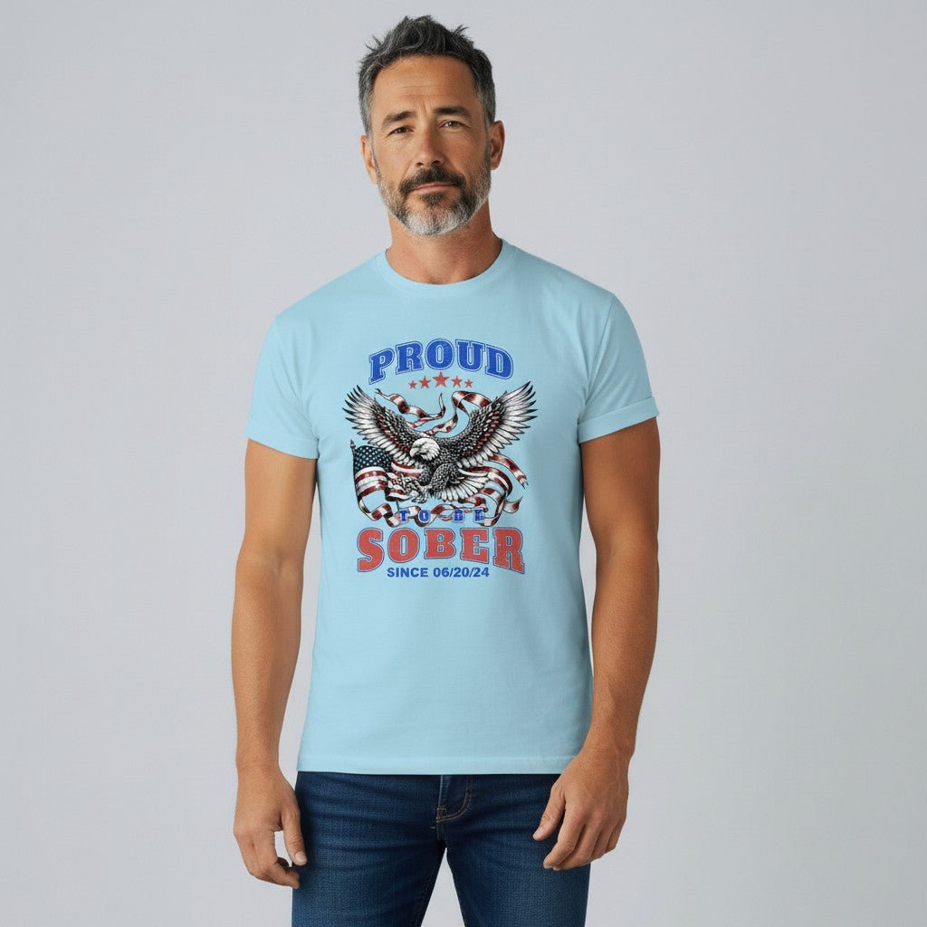 Sober T Shirt | Proud To Be Sober Tee with Personalized Date