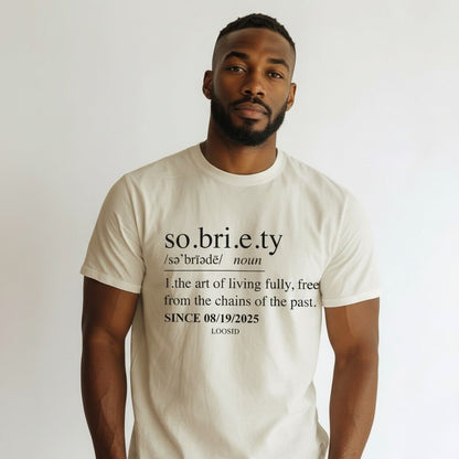 Sober T Shirt | Sobriety Definition Men's Graphic Tee for Recovery