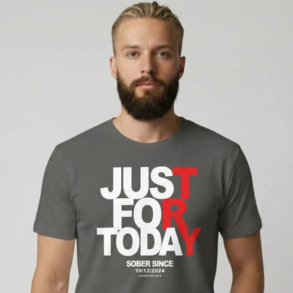 Men's Just Try For Today T-shirt with Custom Sobriety Date