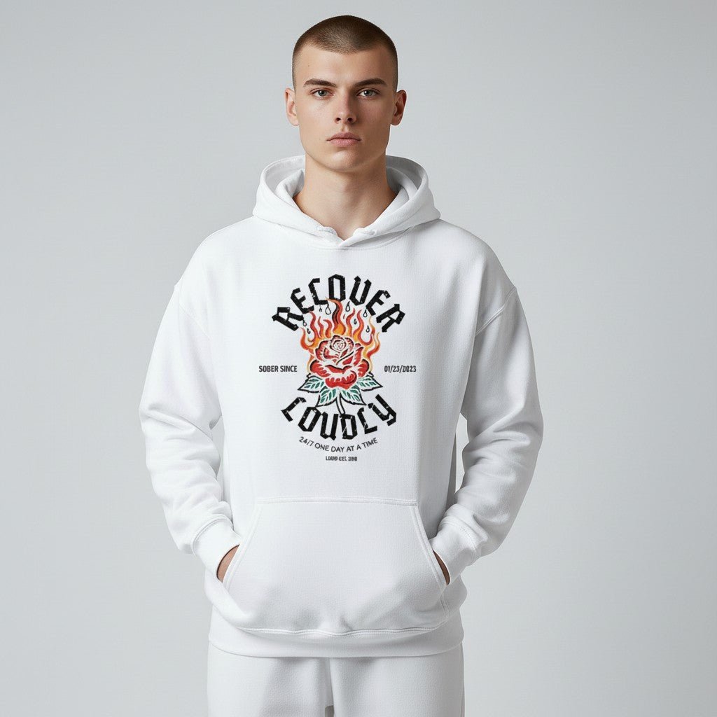 Recovery Hoodie | Recover Loudly Custom Sobriety Date Hoodie