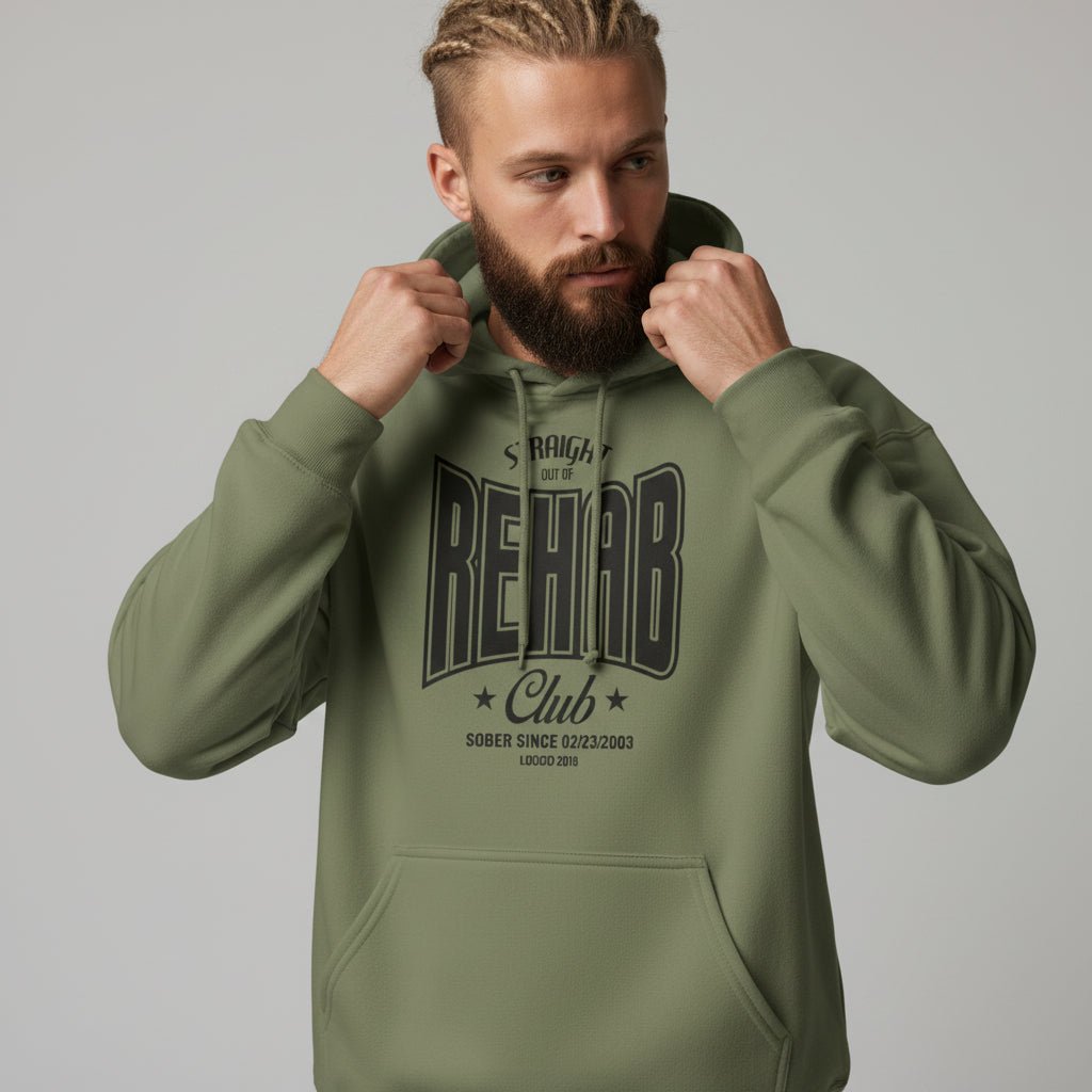 Recovery Hoodie | Men's Rehab Hoodie with Personalized Date