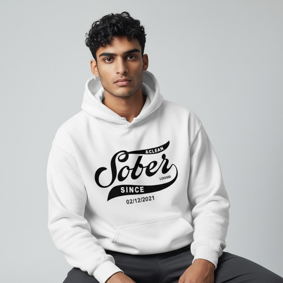 Recovery Hoodie | Sober Since Men's Hoodie with Custom Sobriety Date