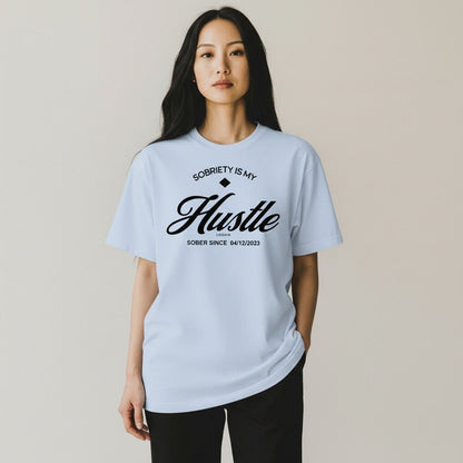 Sober   T   Shirt   |   Women’s   Old   School   Tee   with   Personalized   Sobriety   Date