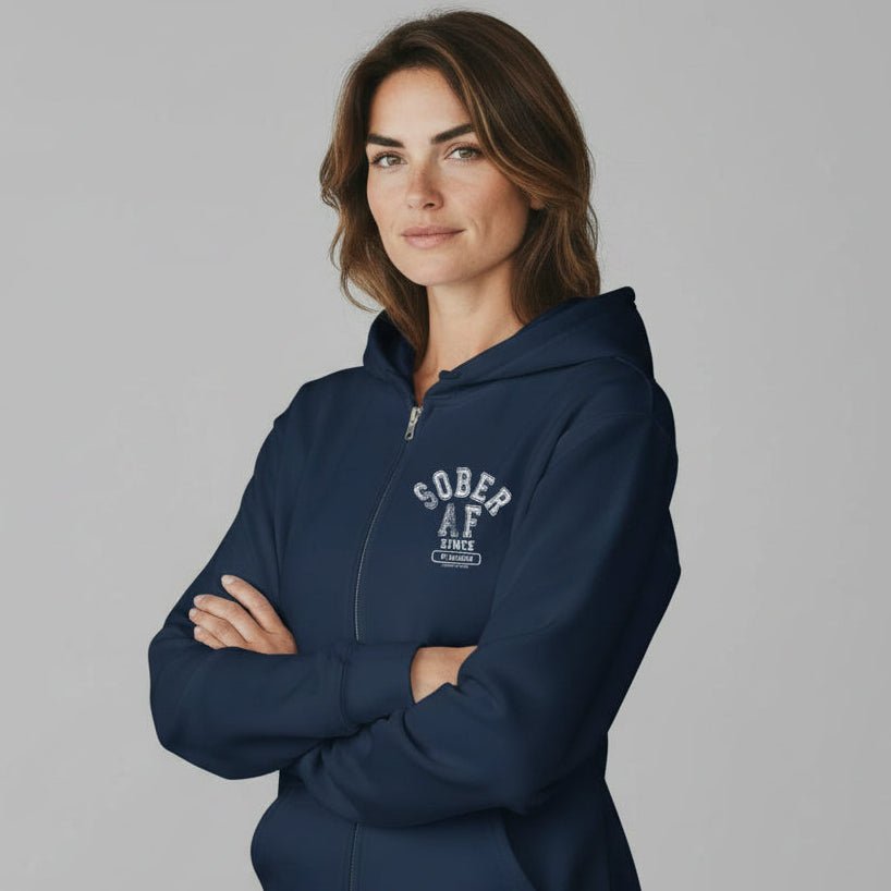 Recovery Hoodie | Zip Hoodie with Custom Sobriety Date