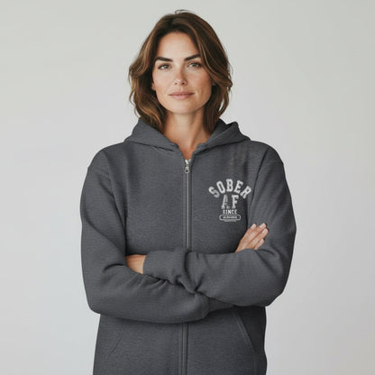 Recovery Hoodie | Zip Hoodie with Custom Sobriety Date