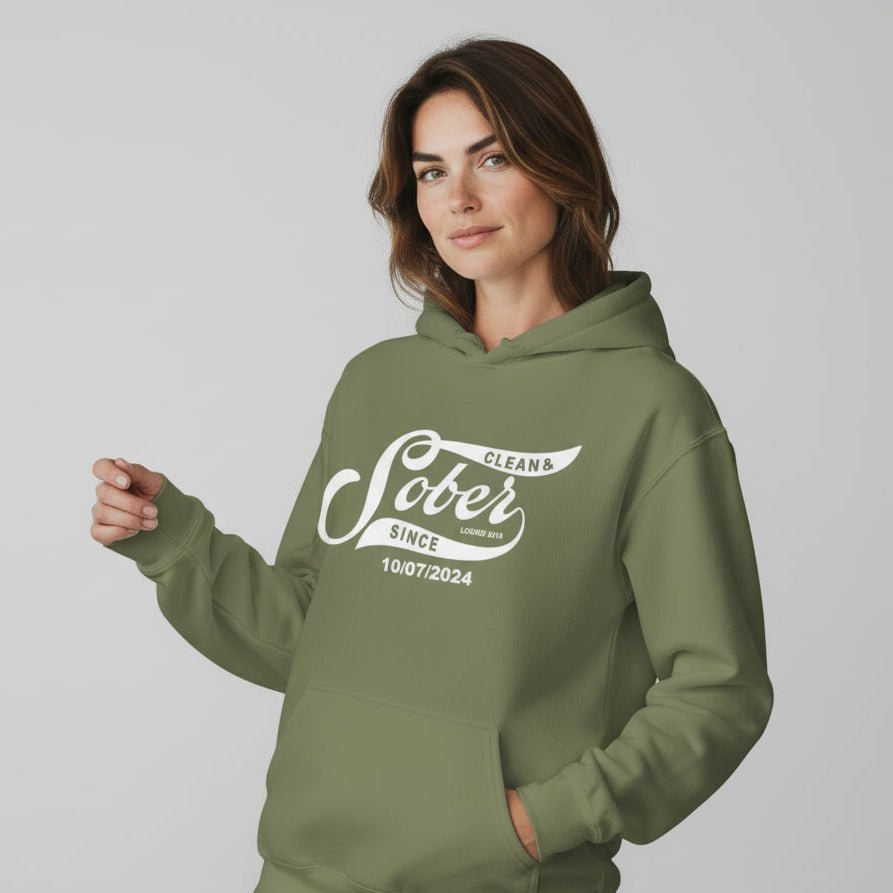 Recovery Hoodie | Women's Sober Since Hoodie with Custom Sober Date