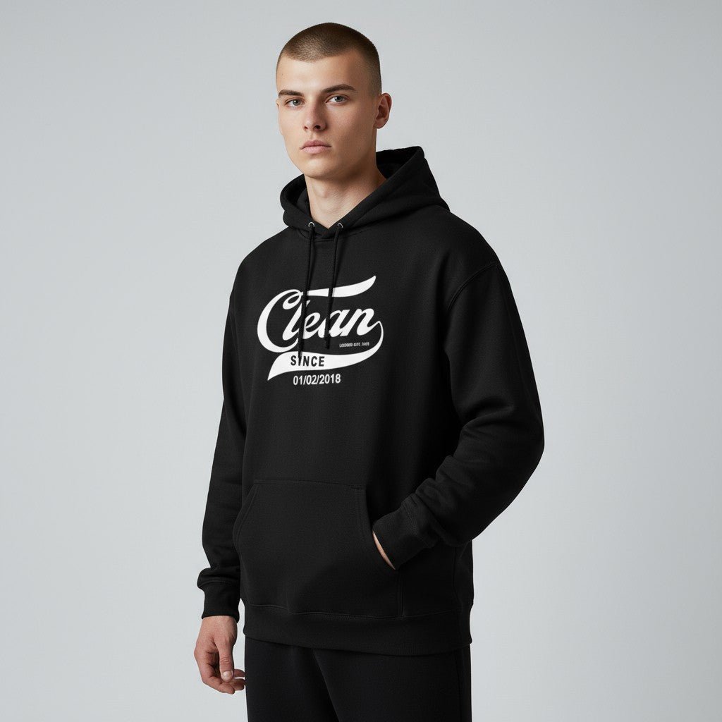 Recovery Hoodie | Men's Clean & Sober Hoodie with Custom Sobriety Date