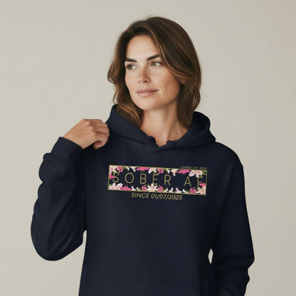 Recovery Hoodie | Women’s Sober AF Hoodie with Custom Date