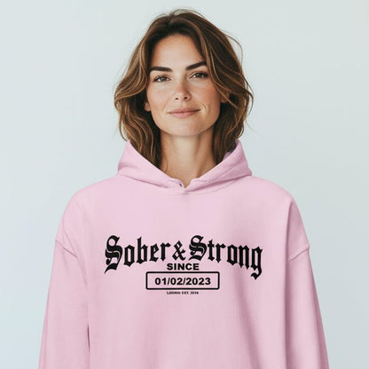 Recovery Hoodie | Unisex Old School Sober Hoodie with Custom Date