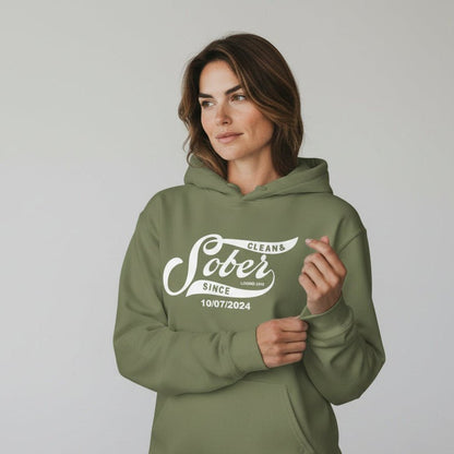 Recovery Hoodie | Women's Sober Since Hoodie with Custom Sober Date
