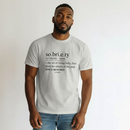 Sober T Shirt | Sobriety Definition Men's Graphic Tee for Recovery