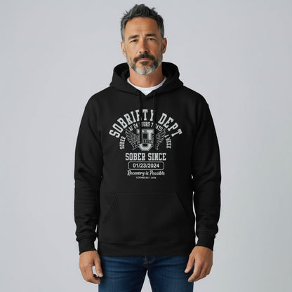 Recovery Hoodie | Sobriety Dept Hoodie with Custom Sobriety Date