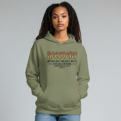 Recovery Hoodie | Women's Recovery Rock Hoodie with Personalized Date