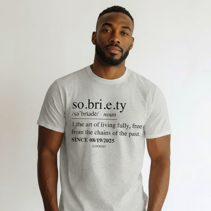 Sober T Shirt | Sobriety Definition Men's Graphic Tee for Recovery