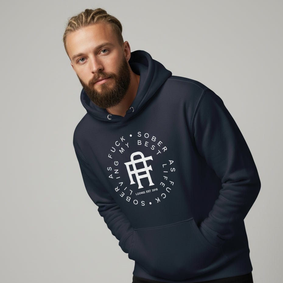 Living My Best Life Sober Recovery Hoodie featuring the design (view 11)