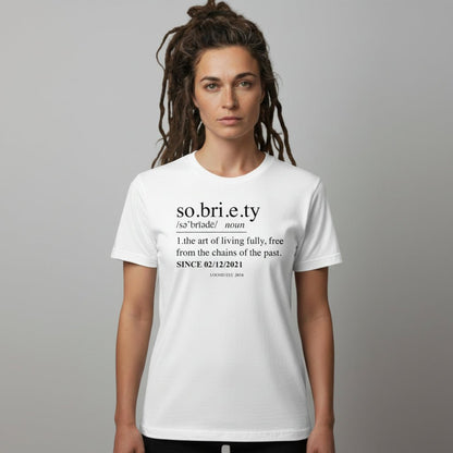 Sober T Shirt | Women's Sobriety Definition Tee with Custom Sober Date