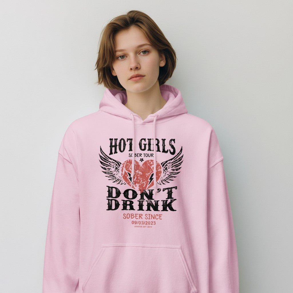 Recovery Hoodie | Hot Girls Custom Sobriety Date Hoodie