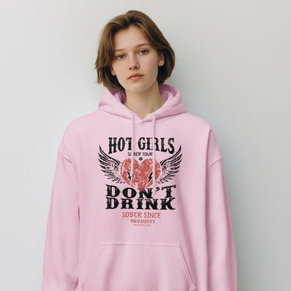 Recovery Hoodie | Hot Girls Custom Sobriety Date Hoodie