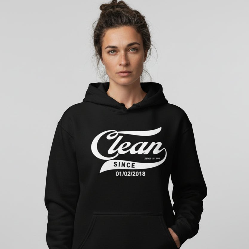 Clean Since Hoodie with Date Recovery Hoodie back view (view 7)