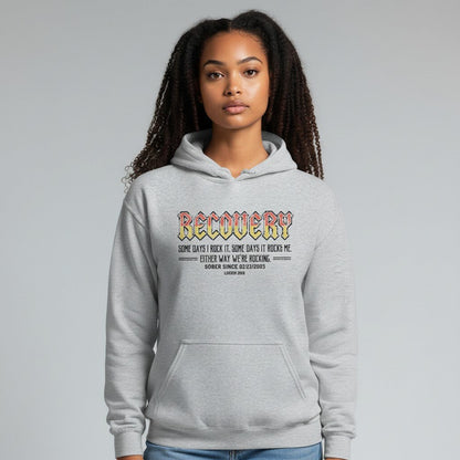 Recovery Hoodie | Women's Recovery Rock Hoodie with Personalized Date