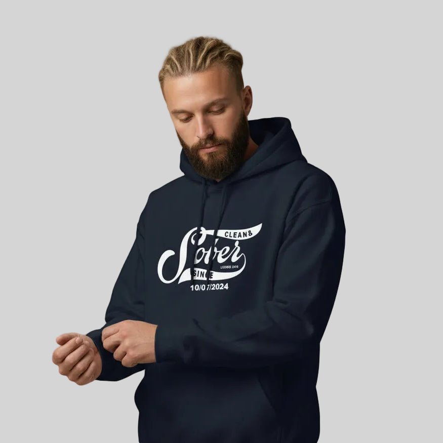 Recovery Hoodie | Sober Since Men's Hoodie with Custom Sobriety Date
