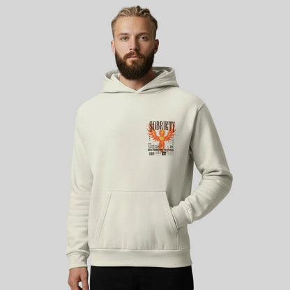 Cream Phoenix Reborn | Front & Back Print Sober Hoodie Limited Edition