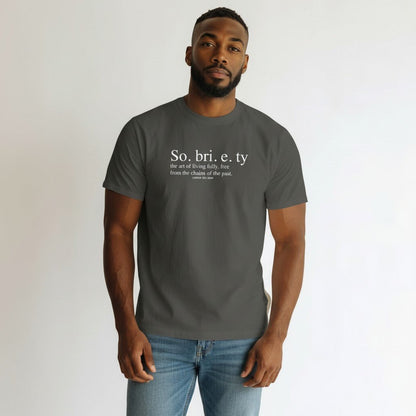 Sober T Shirt | Sobriety Definition Men's Graphic Tee for Recovery